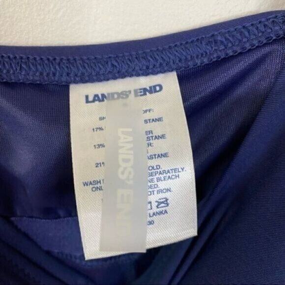 NWT Modest Land's End Swim Dress Built in Swim Shorts Navy Blue Size 6 - Picture 4 of 6